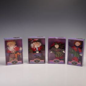 4pc Kurt S. Adler Little Souls Cloth Ornaments, Santas & Children