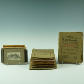 Antique Box Lot of Little Journeys by Elbert Hubbard and Cabinet Photos