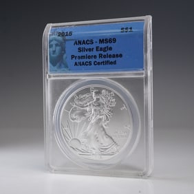2015 American Silver Eagle Type 1 Dollar ANACS Graded MS 69