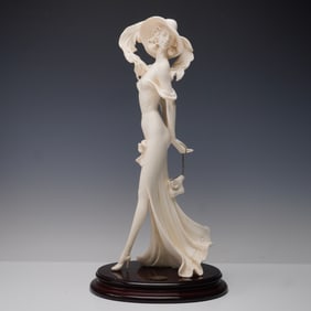 A. Santini Fashionable Lady with Handbag Sculpture