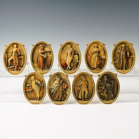 9pc Literary Characters Relief Art Wall Plaques