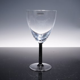 Lalique Crystal Black Phalsbourg Tall Water Goblet