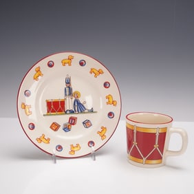 2pc Masons Tiffany & Co. Children's Plate and Mug Set