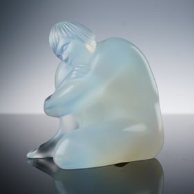 Lalique Crystal Figurine, Nude Sage Opalescent