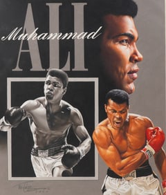 Muhammad Ali Lithograph on Board by Tim Cortes, Signed