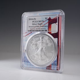 2014 (S) American Silver Eagle Type 1 Dollar PCGS Graded MS 70