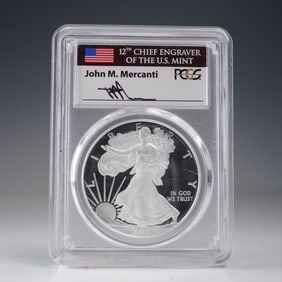 2018-W American Silver Eagle Type 1 Dollar PCGS Graded PR70 DCAM FDOI