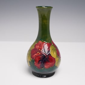 Moorcroft Pottery Bud Vase, Hibiscus
