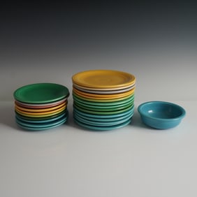Set of Genuine Fiesta Ware Plates and Bowl, Multicolor