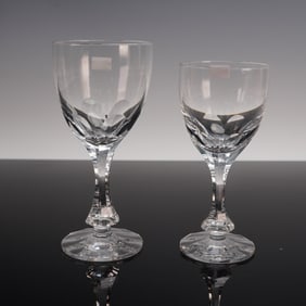 2pc Baccarat Crystal Claret Wine and Port Wine Glasses, Monaco