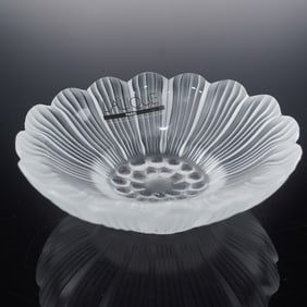 Lalique Frosted Crystal Cendrier Paquerette Daisy Trinket Dish