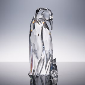 Swarovski Crystal Figurine, Mother Penguin with Baby