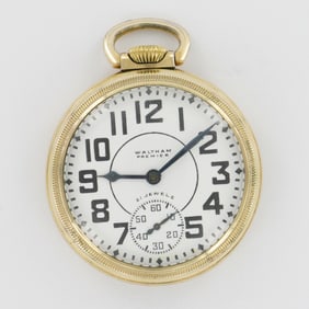Waltham Watch Co. Premier Riverside 10K Rolled Gold Plate Pocket Watch