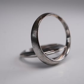 Lalique Sterling Silver Double  Scarf Ring Design