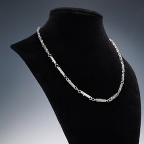 Swarovski Silver Tone Crystal Link Necklace