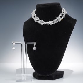 3pc Swarovski Crystal Necklace and Earrings Set