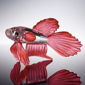 Swarovski Crystal Figurine, Red Siamese Fighting Fish