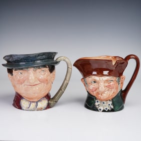2pc Royal Doulton Musical Character Jugs Tony Weller & Old Charley