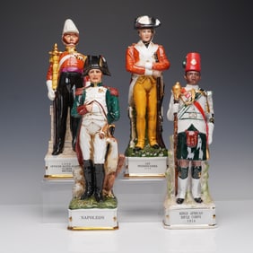 4pc Arnart Imports Grenadier Spirits Co. Figural Whisky Containers