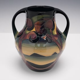 Moorcroft Pottery Handled Vase by San Leeper, Western Isles