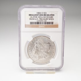 1884-O Morgan Silver Dollar Olathe Hoard NGC Graded Brilliant Uncirculated