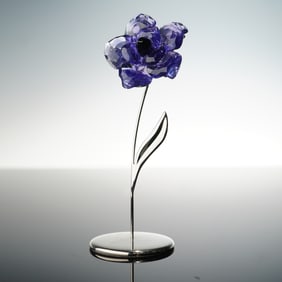 Swarovski Crystal Flower Figurine, Darany Tanzanite