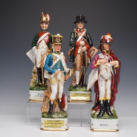 4pc Set of Arnart Imports Grenadier Spirits Co. Figural Whisky Containers