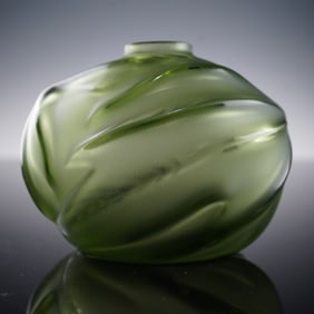 Lalique Crystal Bud Vase, Royal Palm