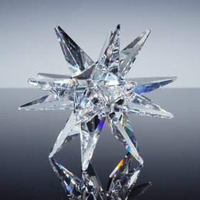 Swarovski Silver Crystal Candle Holder, Medium Star