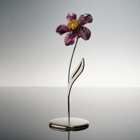 Swarovski Crystal Flower Figurine, Deoli Amethyst