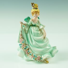 Josef Originals Porcelain Figurine, Girl in Mint Green Dress