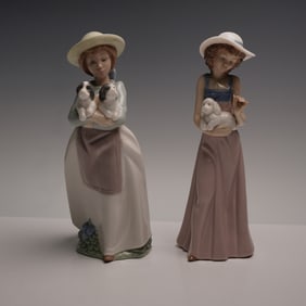 2pc Nao by Lladro Figurines What an Armful and 2pc Nao by Lladro Figurines