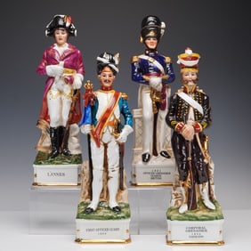 4pc Set of Arnart Imports Grenadier Spirits Co. Figural Whisky Containers