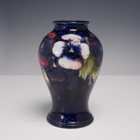 Moorcroft Pottery Vase by Walter Moorcroft, Pansy