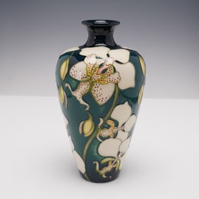 Moorcroft Pottery by Kerry Goodwin Vase, Orchid for Tatton Park Flower Show