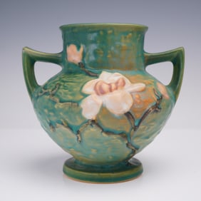 Roseville Pottery Magnolia Green Vase 180-6