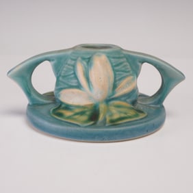 Roseville Pottery Peony Candle Holder