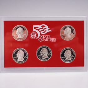 2008-S US Mint 5pc State Quarters Silver Proof Set OGP