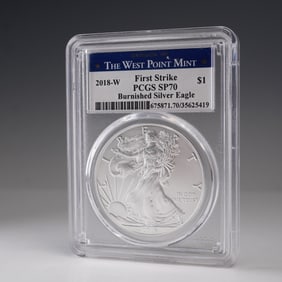 2018-W American Silver Eagle Type 1 PCGS Graded SP 70 Burnished