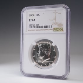 1964 Kennedy Half Dollar Silver Dollar Coin NGC Graded PF 67