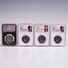 4pc 2019-D & 2021-D Kennedy Half Dollar Coins NGC Graded