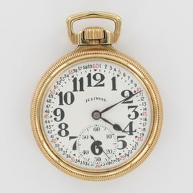 Illinois Watch Co. Montgomery Dial 16S 10K Gold Filled LS Pocket Watch