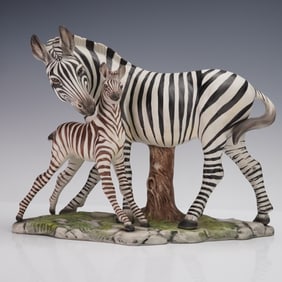 Alano by Giovanni Trento Porcelain Zebra Figurine