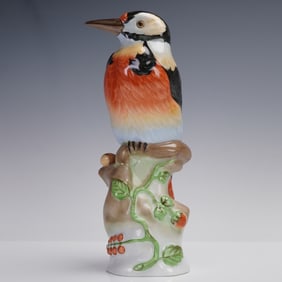 Herend Porcelain Figurine, Woodpecker