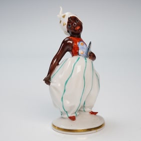 Augarten Wien Porcelain Art Deco Figurine of Young Moor