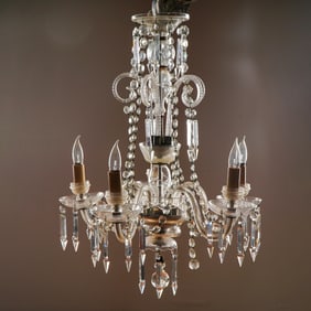 Crystal Prism 5-Light Chandelier with Medallion