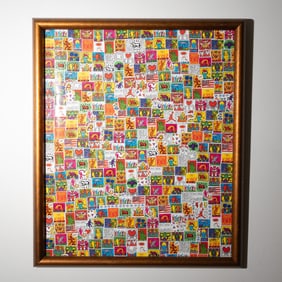 Karlo, Pop Art Mixed Media Collage Keith Haring Homage, Signed