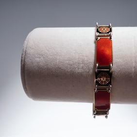 David-Andersen Norway Sterling Guilloche Enamel Bracelet