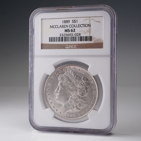 1889 Morgan Silver Dollar NGC Graded MS 62