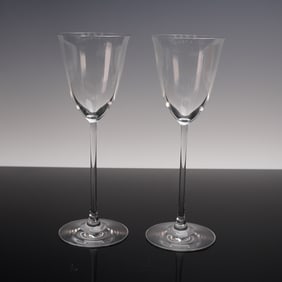 Pair of Baccarat Crystal Wine Glasses, Filao